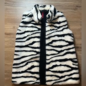 Faux fur Zebra print vest
